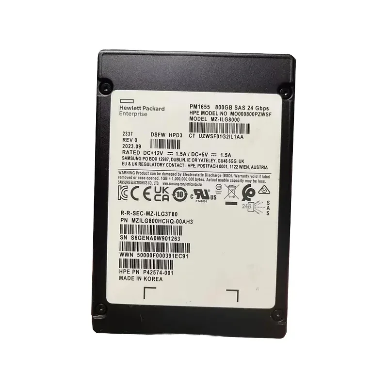 Samsung MZILG800HCHQ-00AH3 PM1655 800GB Triple-Level Cell 24Gb/s SAS Mixed Use SFF 2.5-Inch Enterprise Solid State Drive (OEM)