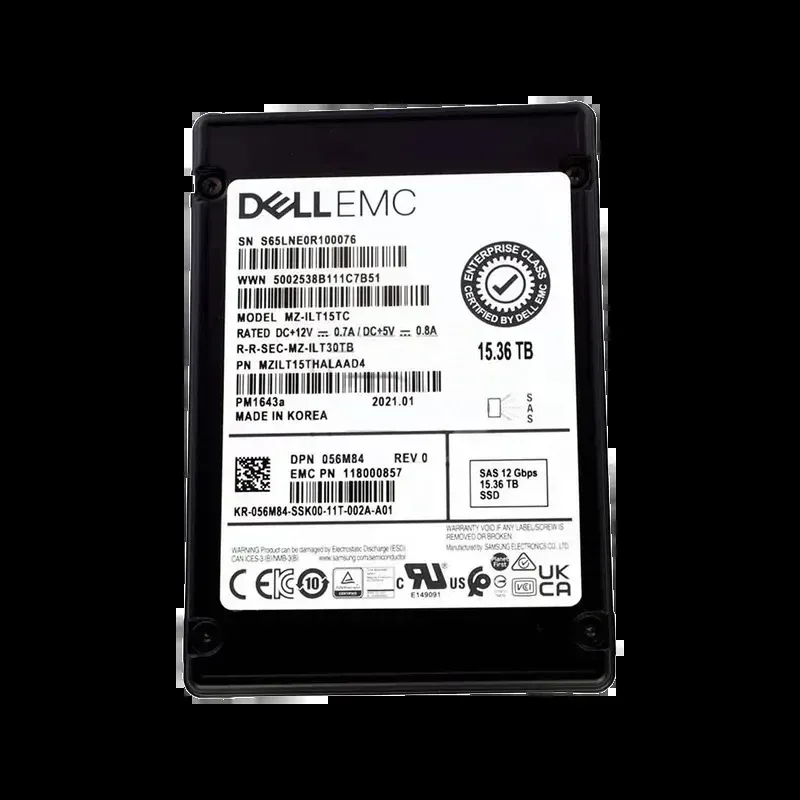 Samsung MZILT15THALAAD4 PM1643a 15.36TB 12Gb/s SAS 2.5-Inch Solid State Drive (OEM). In Stock