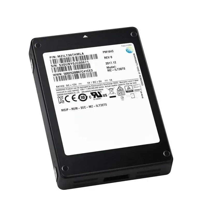 MZILT30THMLA-00007 - Samsung PM1643 Series 30.72TB Triple-Level-Cell SAS 12Gb/s 2.5-inch Solid State Drive