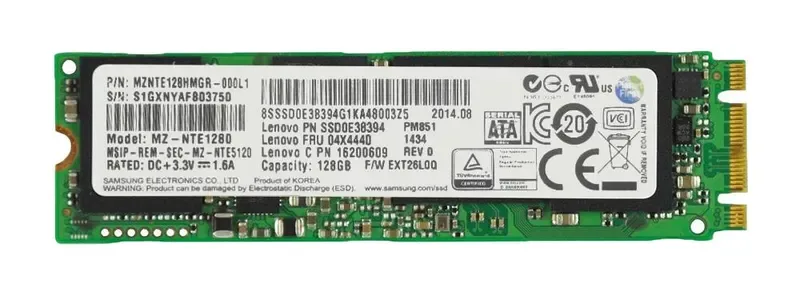 MZNTE128HMGR-000L1 - Samsung PM851 Series 128GB Triple-Level Cell SATA 6Gb/s M.2 2280 Solid State Drive