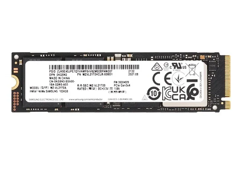 Samsung MZVL21T0HCLR-00BD1 PM9A1 Series 1TB PCI Express NVMe 4.0 x4 V NAND M.2 2280 Solid State Drive Dell Oem. In Stock