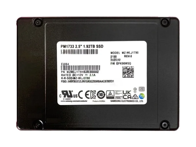 Samsung MZWLJ1T9HBJR-00AAZ PM1733 1.92TB PCI Express NVMe 4.0 x4 U.2 2.5-Inch Solid State Drive