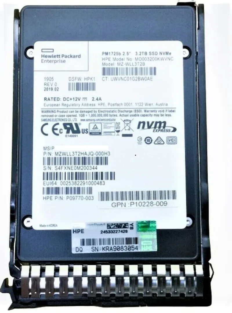 Samsung MZWLL3T2HAJQ-000H3 PM1725b 3.2TB Triple-Level Cell PCI Express NVMe 3.0 x4 Mixed Use SFF 2.5-Inch Solid State Drive (OEM)