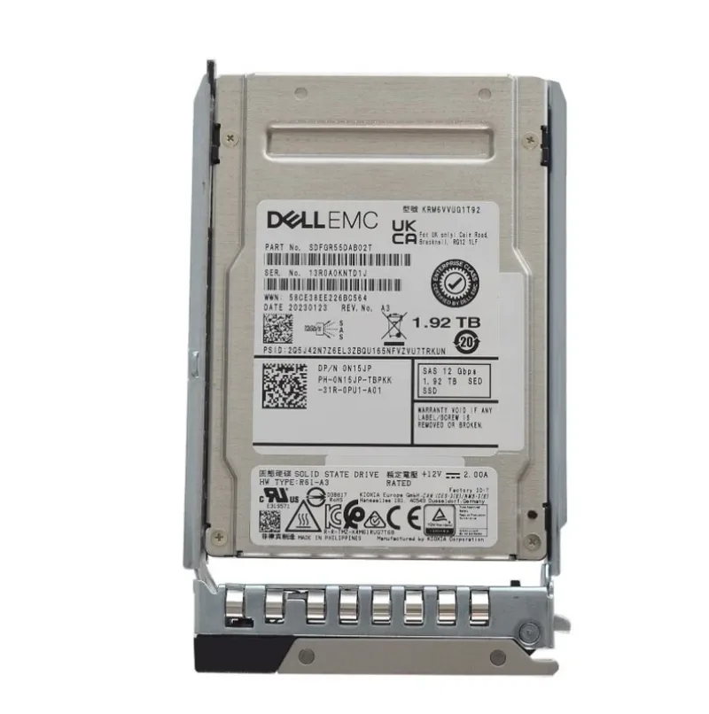 Dell N15JP Dell 0N15JP / N15JP 1.92TB Triple-Level Cell SAS 12Gb/s Mixed Use (512e) 2.5-Inch Solid State Drive