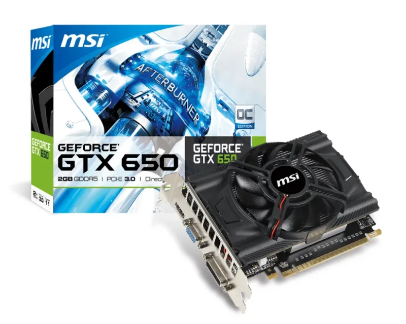 MSI N650-MD1GD5/OC 1GB DDR5 DVId HDMI PCI-Express3.0 Video Graphics Card
