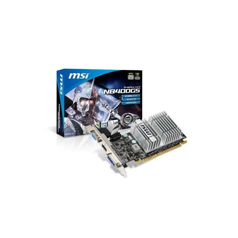 N8400GS-MD512H-PB-R - MSI GeForce 8400GS 512MB GDDR2 PCI Express PCI Express DVI/VGA Low Profile Video Graphics Card