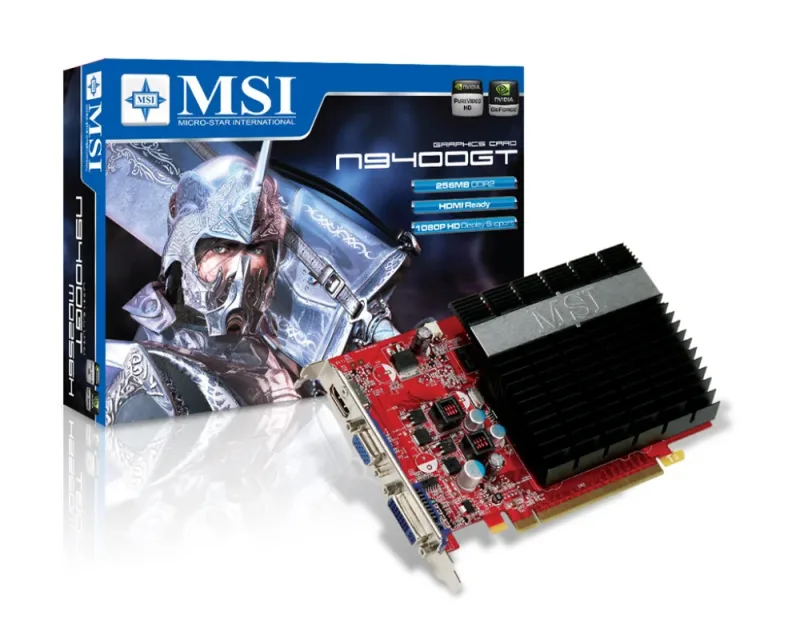 N9400GT-MD256 - MSI GeForce 9400GT 256MB PCI Express Dual VGA HDMI DVI Video Graphics Card
