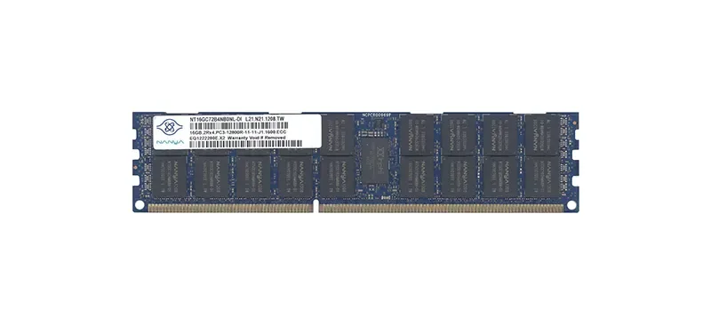 NT16GC72B4NB0NL-DI - Nanya 16GB DDR3-1600MHz PC3-12800 ECC Registered CL11 240-Pin DIMM 1.35V Low Voltage Dual Rank Memory Module