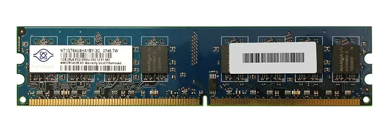 NT1GT64U8HA1BY-3C - Nanya 1GB DDR2-667MHz PC2-5300 non-ECC Unbuffered CL5 240-Pin DIMM Dual Rank Memory Module