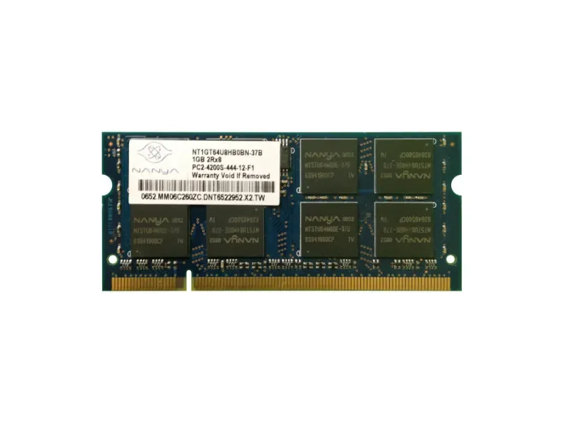NT1GT64U8HB0BN-37B - Nanya 1GB DDR2-533MHz PC2-4200 non-ECC Unbuffered CL4 200-Pin SoDimm Dual Rank Memory Module