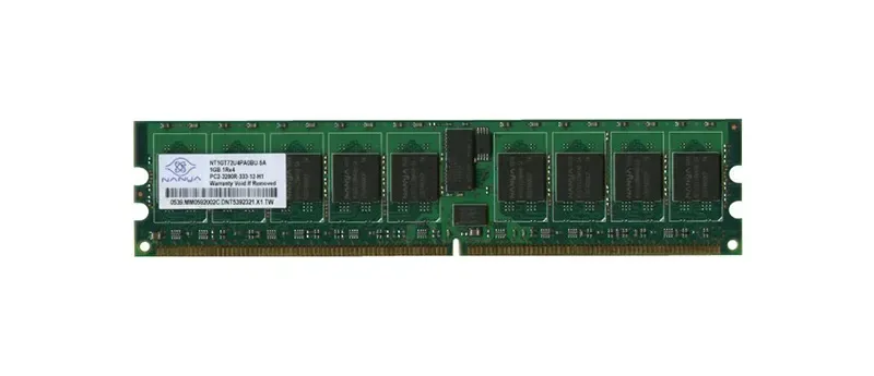 NT1GT72U4PA0BU-5A - Nanya 1GB DDR2-400MHz PC2-3200 ECC Registered CL3 240-Pin DIMM 1.8V Single Rank Memory Module