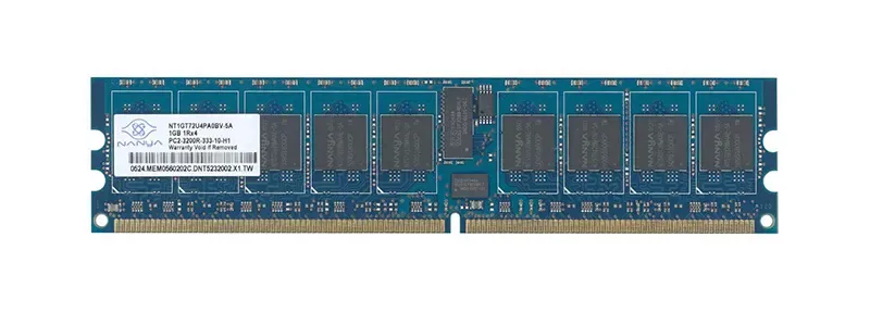 NT1GT72U4PA0BV-5A - Nanya 1GB DDR2-400MHz PC2-3200 ECC Registered CL3 240-Pin DIMM 1.8V Single Rank Memory Module