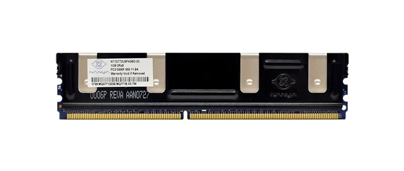 NT1GT72U8PA3BD-3C - Nanya 1GB DDR2-667MHz PC2-5300 ECC Fully Buffered CL5 240-Pin DIMM Dual Rank Memory Module