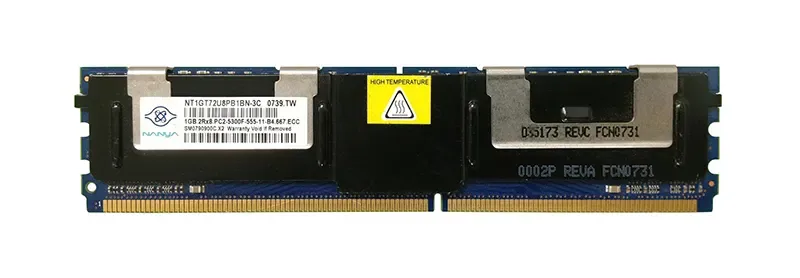 NT1GT72U8PB1BN-3C - Nanya 1GB DDR2-667MHz PC2-5300 Fully Buffered CL5 240-Pin DIMM 1.8V Dual Rank Memory Module