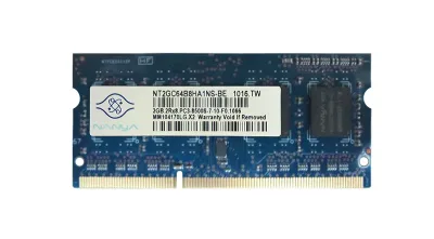 NT2GC64B8HA1NS-BE - Nanya 2GB DDR3-1066MHz PC3-8500 non-ECC Unbuffered CL7 204-Pin SoDimm Dual Rank Memory Module