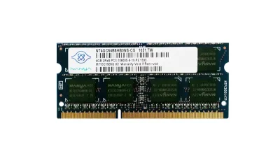 NT4GC64B8HB0NS-CG - Nanya 4GB DDR3-1333MHz PC3-10600 non-ECC Unbuffered CL9 204-Pin SoDimm 1.35V Low Voltage Dual Rank Memory Module