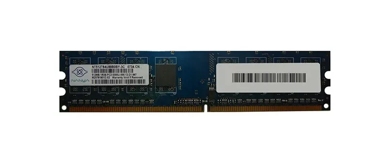NT512T64U88B0BY-3C - Nanya 512MB DDR2-667MHz PC2-5300 non-ECC Unbuffered CL5 240-Pin DIMM 1.8V Single Rank Memory Module