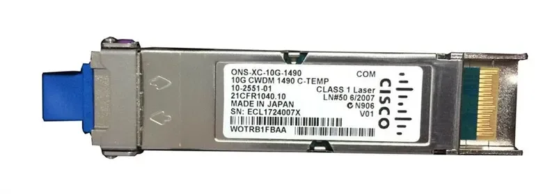ONS-XC-10G-1490 - Cisco 10Gbps 10GBase-CWDM Single-mode Fiber 40km 1490nm Duplex LC Connector XFP Transceiver Module