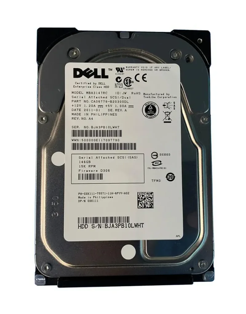 OXK111 - Dell 146GB 15000RPM SAS 3Gb/s 3.5-inch Hard Drive