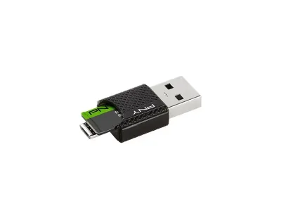 P-OTGCR32GMSC3-GE - PNY Elite 32GB Class 10 microSDHC Flash Memory Card with OTG Reader