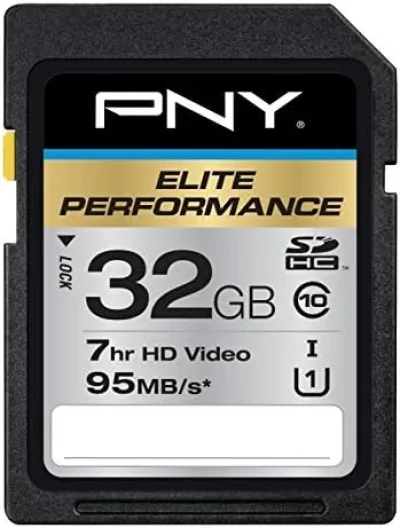 P-SDH32U195-GE - PNY Elite Performance 32GB Class 10 SDHC UHS-I U1 Flash Memory Card