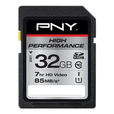 P-SDHC32GU185-GE - PNY 32GB Class 10 SDHC UHS-I U1 Flash Memory Card