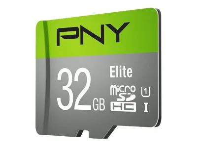 P-SDU32U185EL-GE - PNY Elite 32GB Class 10 microSDHC UHS-I U1 Flash Memory Card