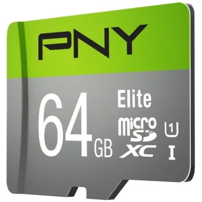P-SDU64U185EL-GE - PNY Elite 64GB Class 10 microSDXC UHS-I (U1) Flash Memory Card