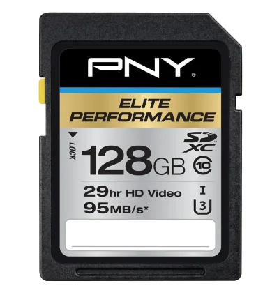 P-SDX128U395-GE-A1 - PNY 128GB Class 10 SDXC UHS-I U3 Flash Memory Card