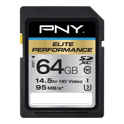 P-SDX64U395-GE-A1 - PNY Elite Performance 64GB microSDXC Class 10 UHS-1 U3 Memory Card