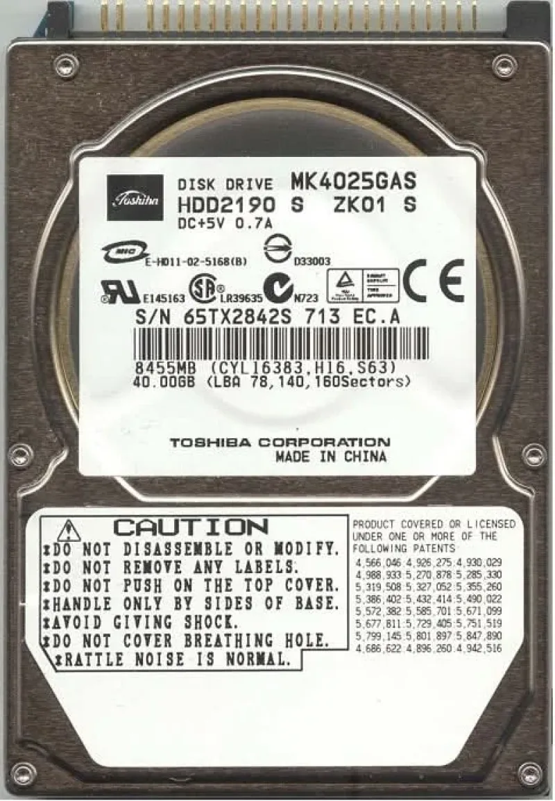P000417040 - Toshiba 40GB 5400RPM ATA-100 2.5-inch Hard Disk Drive