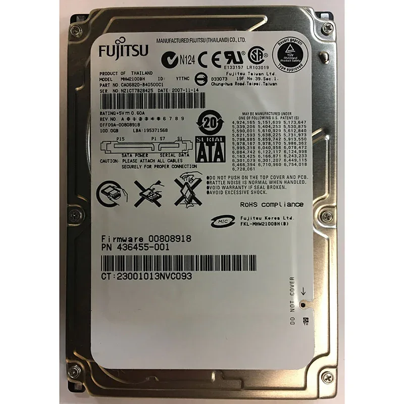 P000475350 - Toshiba 100GB 5400RPM SATA 1.5GB/s 2.5-inch Hard Disk Drive