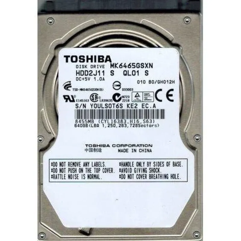 P000539260 - Toshiba 640GB 7200RPM SATA 3GB/s 16MB Cache 2.5-inch Hard Disk Drive