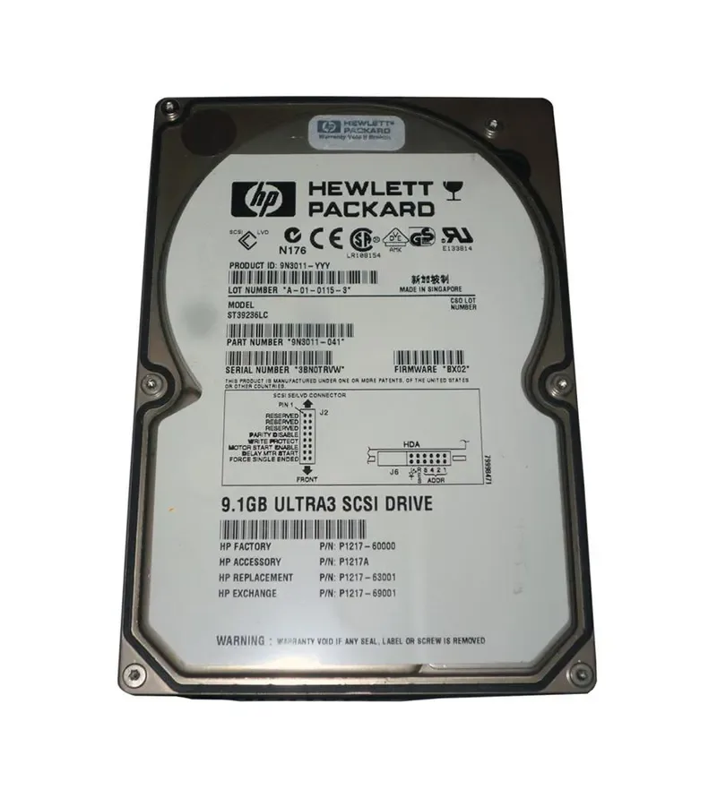 P1217-69001 - HP / Seagate BarraCuda 18XL 9GB 7200RPM Ultra-3 SCSI 80-Pin 2MB Cache Hot-Swappable 3.5-inch Hard Drive