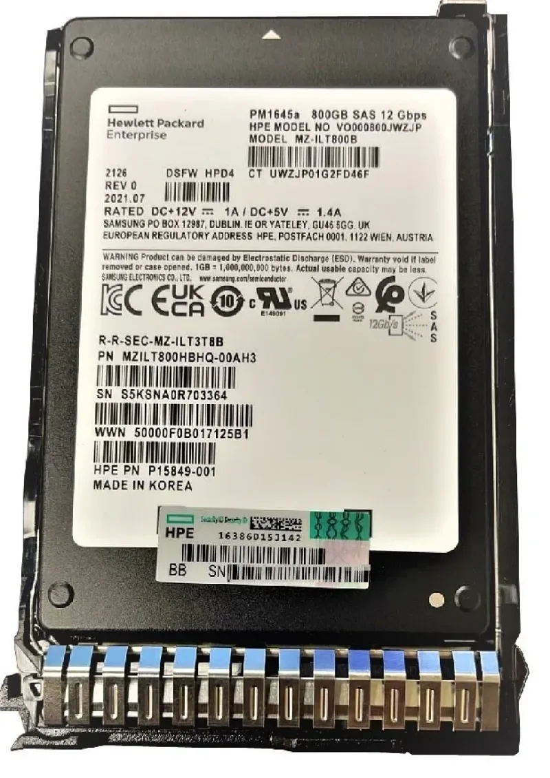 HPE P15849-001 800GB SAS 12Gb/s Hot Swappable Mixed Use 2.5-Inch Solid State Drive with Tray for ProLiant Gen10