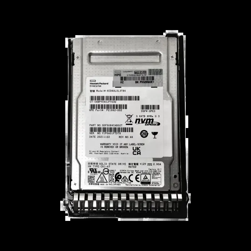 HPE P21842-002 3.84TB Triple-Level Cell PCI Express NVMe x4 U.3 2.5-Inch Solid State Drive