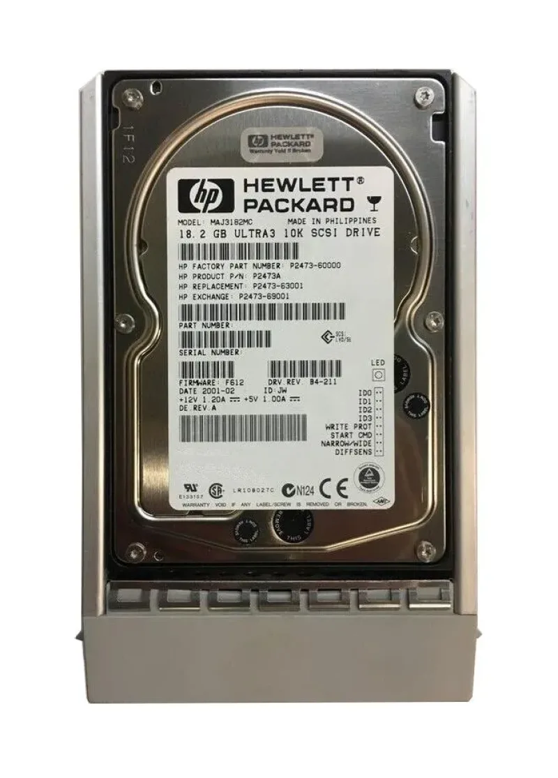 P2473A - HP 18GB 10000RPM Ultra-160 SCSI Hot-Swappable 80-Pin 3.5-inch Hard Drive