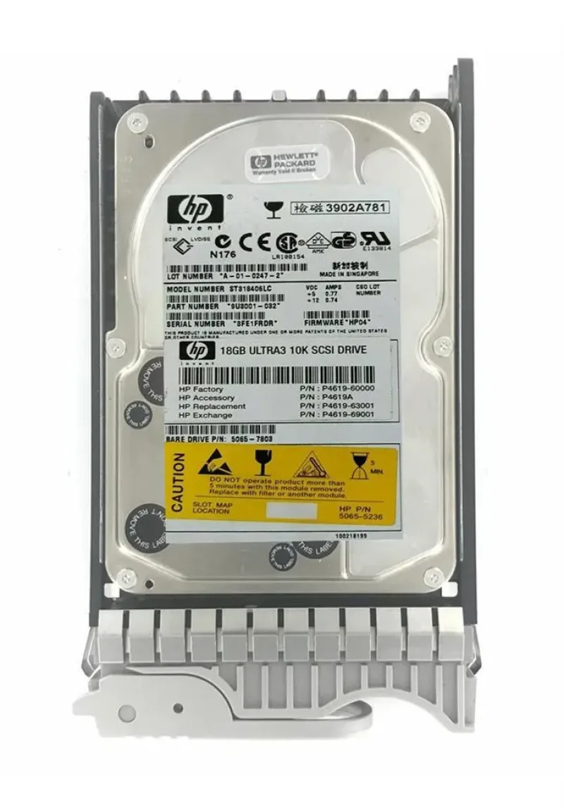 P4619-69001 - HP 18GB 10000RPM Ultra-160 SCSI Hot-Pluggable 3.5-inch Hard Drive