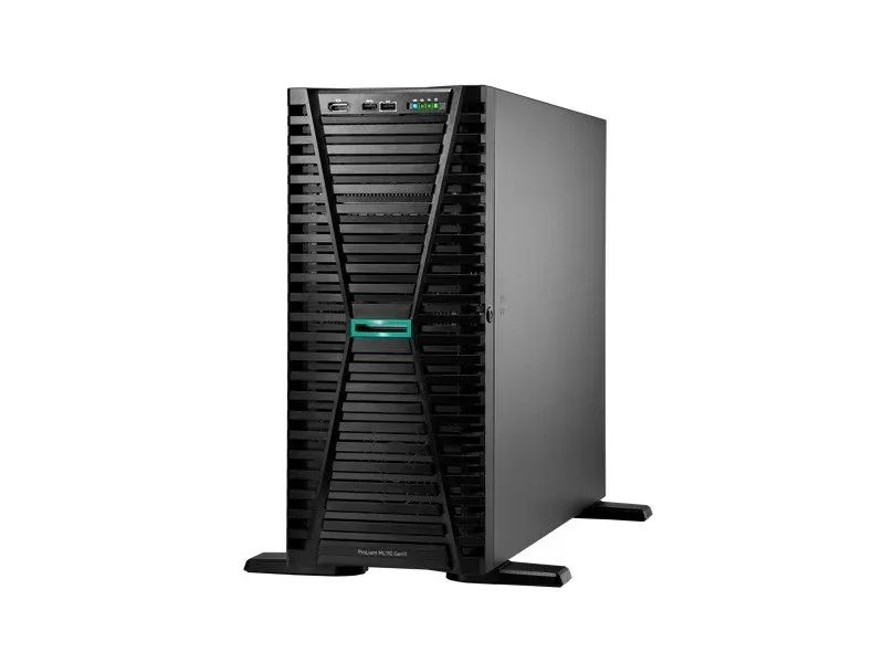 HPE P71683-005 ProLiant ML110 Gen11 1x Xeon Bronze 3508U 8-Core 2.10GHz 1x 32GB DDR5 2x 2TB SATA 4-Bays LFF MR408i-o Controller 2x 500W Flex Slot PSU 4.5U Tower Server. In Stock