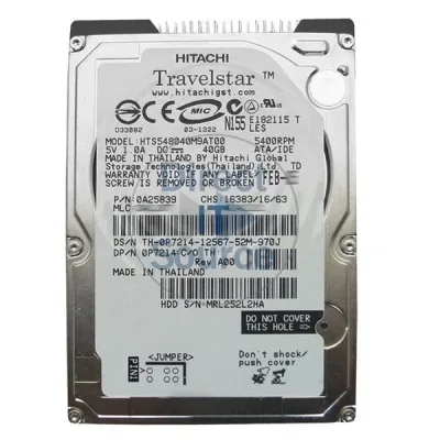 P7214 - Dell 40GB 5400RPM ATA/IDE 2.5-inchHard Drive