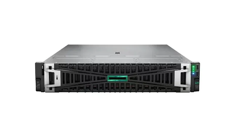 HPE P77246-005 ProLiant DL325 Gen11 1x EPYC 9124 16-Core 3.00GHz 2x 32GB DDR5 2x 480GB SATA SSD 8-Bays SFF MR408i-o Controller 2x 500W Flex Slot RPS PSU 1U Rack-mountable Smart Choice Server