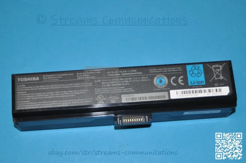 PA3098U-1BRS - Toshiba Rechargeable Notebook Battery Lithium Ion (Li-Ion)