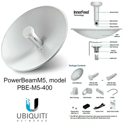 PBE-M5-400-US - Ubiquiti PowerBeam IEEE 802.11n 150Mbit/s Wireless Bridge