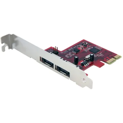 PEXSAT31E1 - StarTech 1X ESATA + 1X SATA 6 Gb/s PCI Express SATA Controller Card Adapter - 600MBPS - 1 X 7-Pin MALE Serial ATA/600 - External SATA