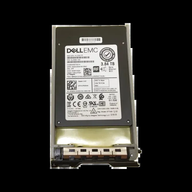 Dell PMX4N 3.84TB SAS 12Gb/s Hot-Pluggable Read Intensive 512e 2.5-Inch Solid State Drive With Tray For 14g Poweredge Server