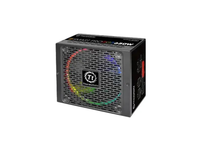 PS-SPR-0650FPCBUS-R - Thermaltake Smart Pro RGB PS-SPR-0650FPCBUS-R 650W 80 PLUS Bronze ATX12V 2.4 & EPS12V 2.92 Power Supply w/ Active PFC & Full Modular (Black)