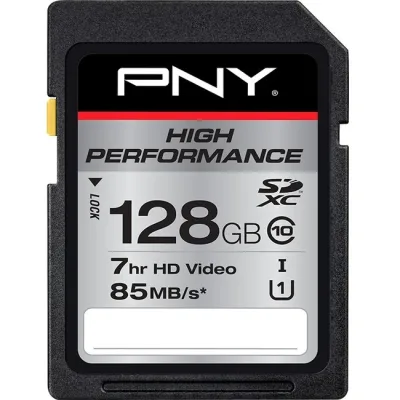 PSDUX128U1GE - PNY High Performance 128GB Class 10 microSDXC UHS-I Flash Memory Card