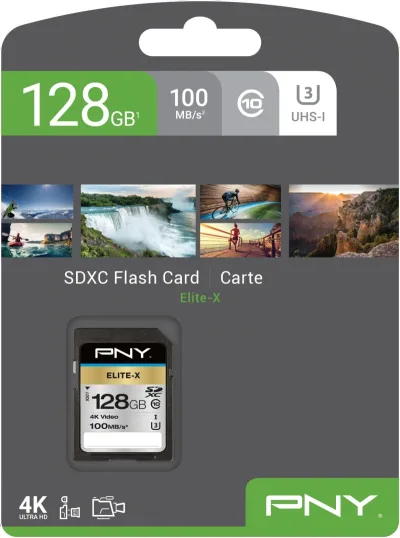 PSDX128U1HGE - PNY Elite Performance 128GB Class 10 SDXC UHS-I Flash Memory Card