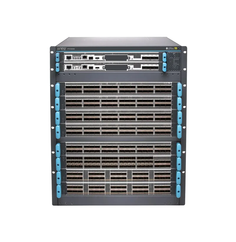 Juniper PTX10008-PREM3 8-Slot 2-Routing Engines 6-AC/HVDC/DC Power Supplies 2-Fan Trays 2-Fan Tray Controllers 6-Switch FC. In Stock