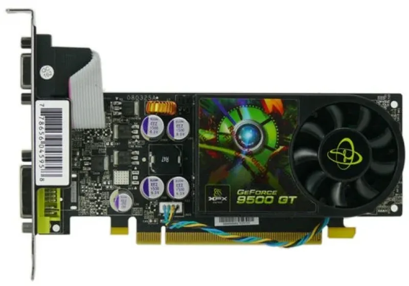 PV-T95G-YAR2 - XFX GeForce 9500 GT 512MB 64-Bit DDR2 PCI Express 2.0 x16 DVI/ D-Sub/ HDTV/ S-Video Out/ HDCP Ready Low Profile Video Graphics Card